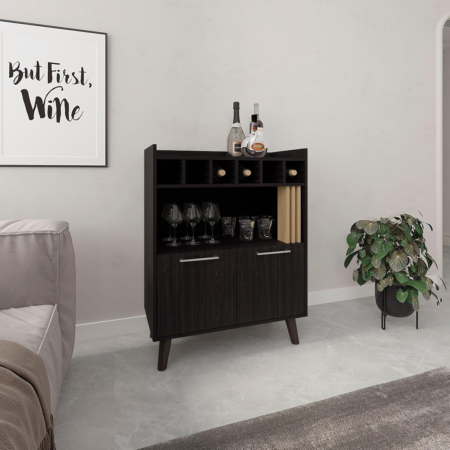 Home Bar Shelves - Armário de bar de 40