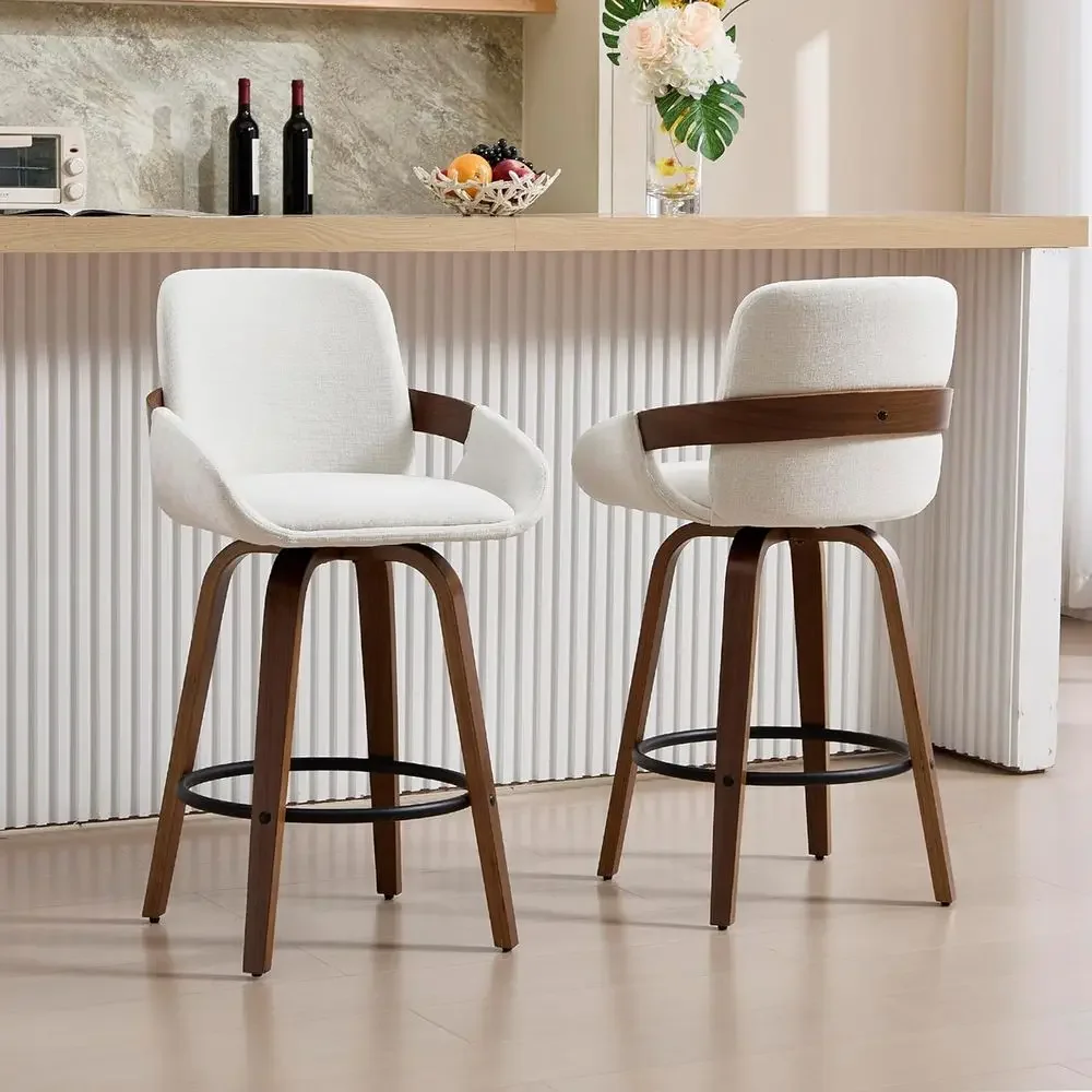 Home Bar Stools - Cadeiras de Bar Giratórias em Tecido