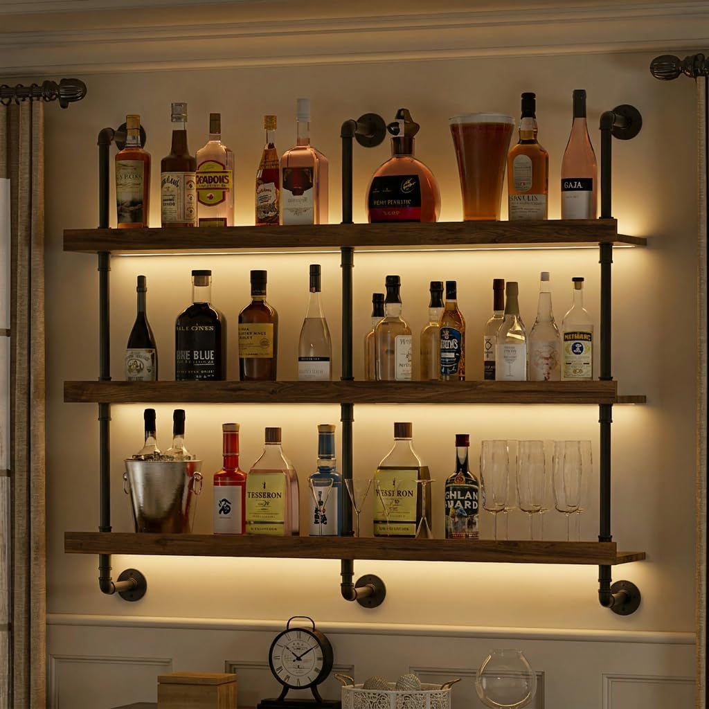 Home Bar Shelves - Suporte de parede para garrafas de