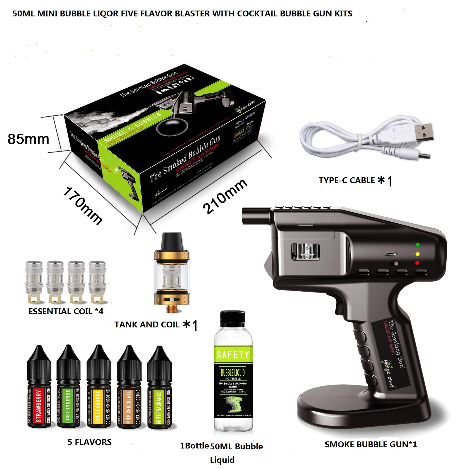 Kit de pistola de coquetel bla - Smoking Gun Kit avaliação e preço