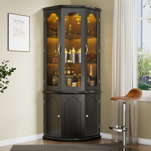 Armário de Canto com Luzes LED - Home Bar Shelves avaliação e preço