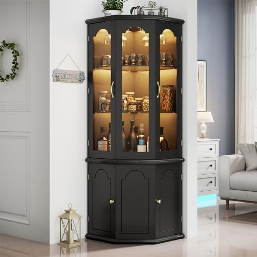 Armário de Canto com Luzes LED - Home Bar Shelves avaliação e preço