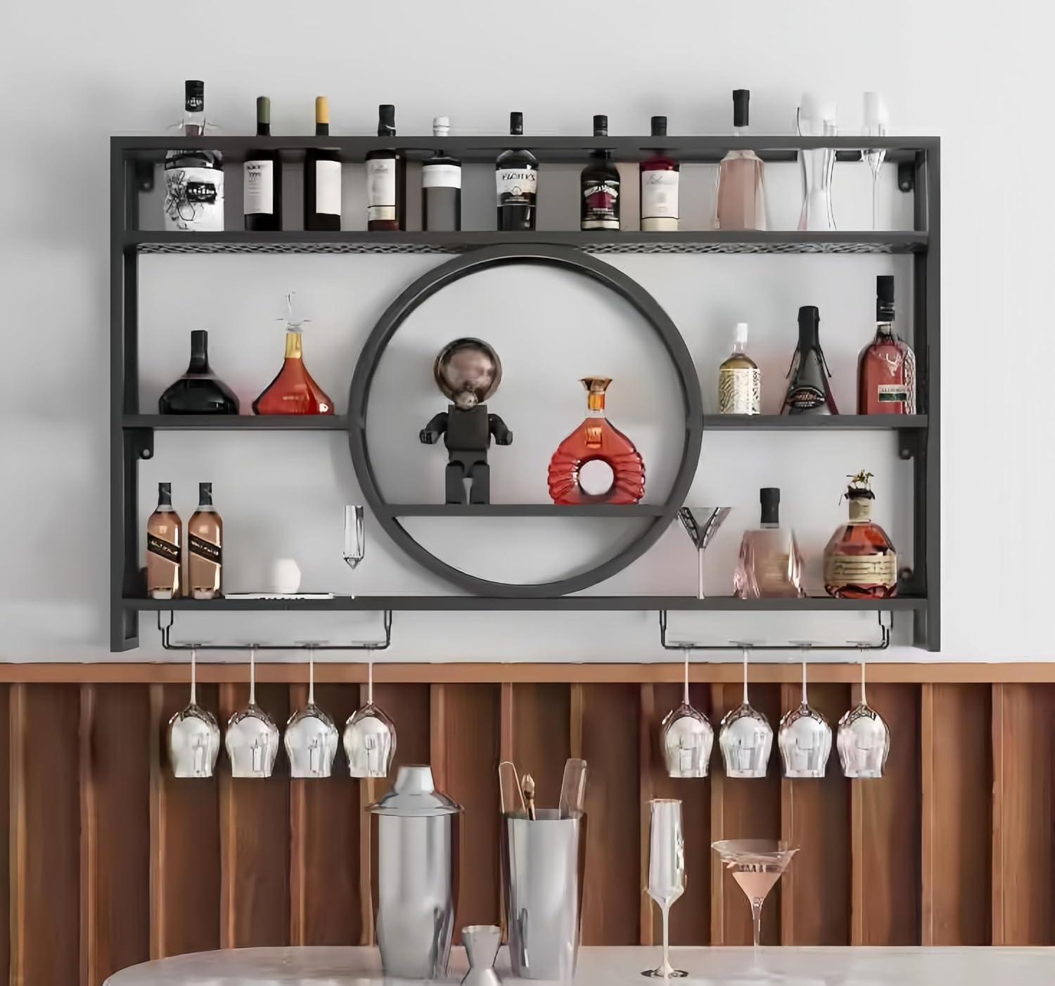Prateleira de Metal Preta para - Home Bar Shelves avaliação e preço